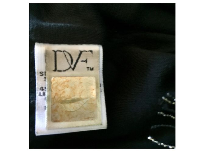 Diane Von Furstenberg Abito in pizzo Zarita nero e oro DvF D'oro - vista 5