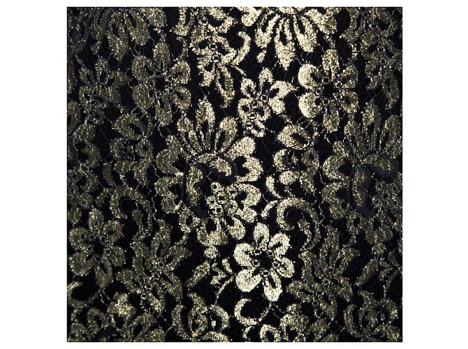 Diane Von Furstenberg Abito in pizzo Zarita nero e oro DvF D'oro - vista 6