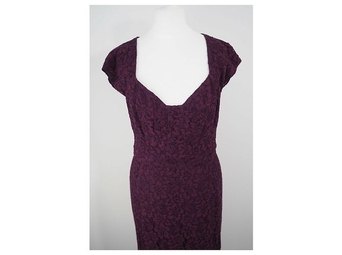 Diane Von Furstenberg DvF Katrina Spitzenkleid in Burgund Lila - Ansicht 10