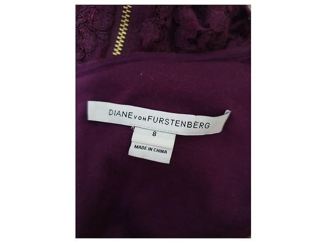 Diane Von Furstenberg DvF Katrina Spitzenkleid in Burgund Lila - Ansicht 4