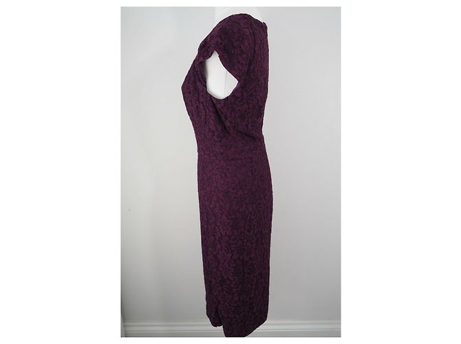 Diane Von Furstenberg DvF Katrina Spitzenkleid in Burgund Lila - Ansicht 5