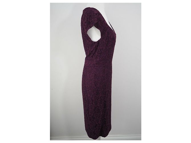 Diane Von Furstenberg DvF Katrina Spitzenkleid in Burgund Lila - Ansicht 6