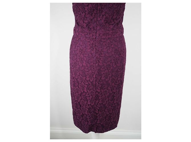 Diane Von Furstenberg DvF Katrina Spitzenkleid in Burgund Lila - Ansicht 7