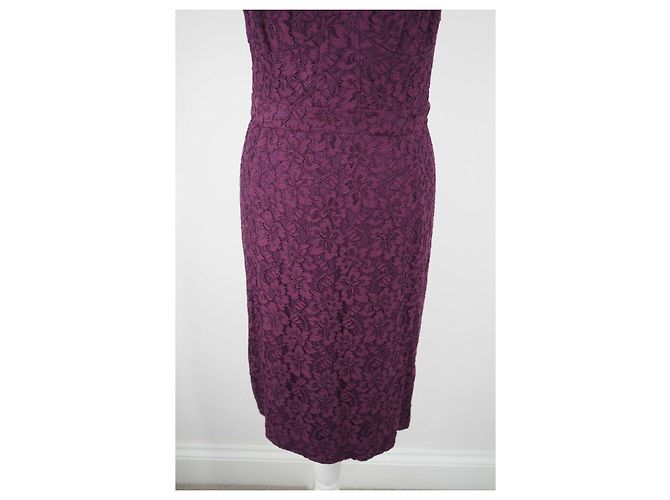 Diane Von Furstenberg DvF Katrina Spitzenkleid in Burgund Lila - Ansicht 9
