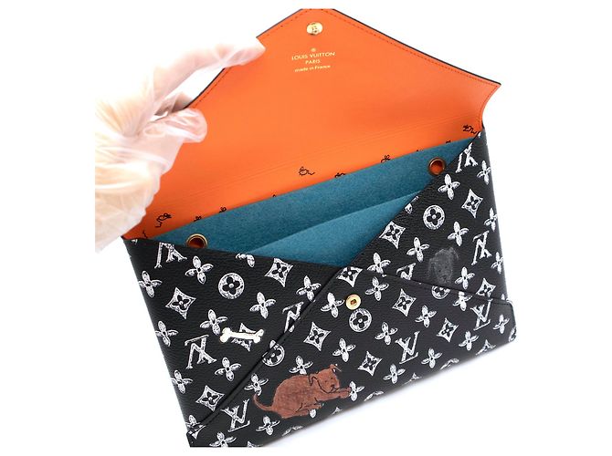 Organizer Louis Vuitton Kirigami Pochette nera Catogram Monogram Canvas Nero - vista 10