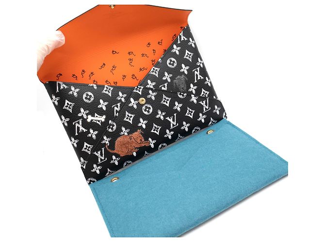 Organizer Louis Vuitton Kirigami Pochette nera Catogram Monogram Canvas Nero - vista 11