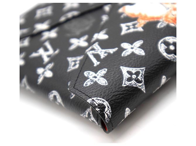 Organizer Louis Vuitton Kirigami Pochette nera Catogram Monogram Canvas Nero - vista 7
