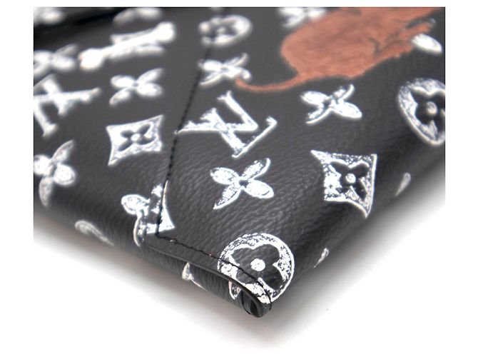 Organizer Louis Vuitton Kirigami Pochette nera Catogram Monogram Canvas Nero - vista 9