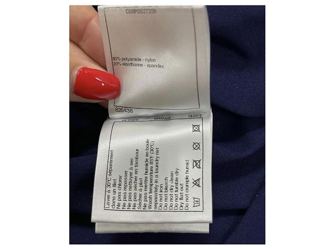 Chanel Club Marineblauer einteiliger Badeanzug Gr.38 Dunkelblau - Ansicht 4