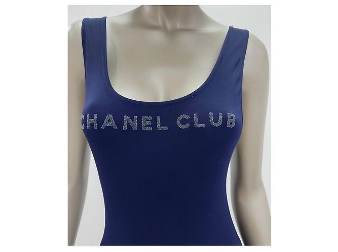 Chanel Club Marineblauer einteiliger Badeanzug Gr.38 Dunkelblau - Ansicht 5