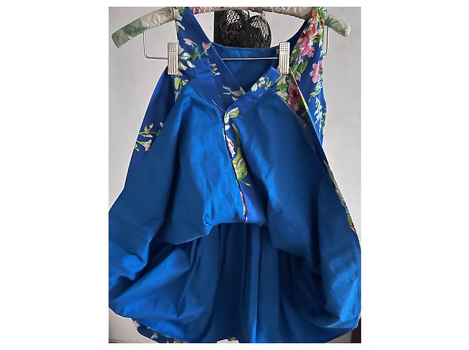 Ralph Lauren Blumenkleid aus blauer Baumwolle - Ansicht 2