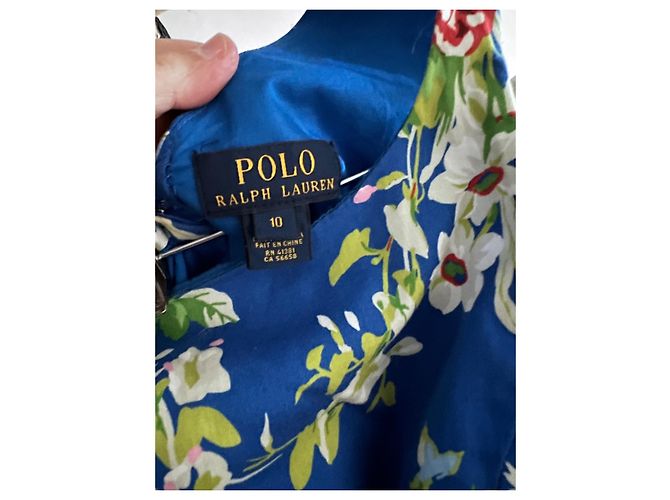 Ralph Lauren Blumenkleid aus blauer Baumwolle - Ansicht 3