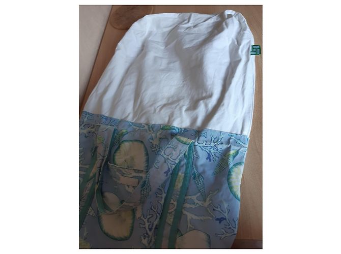 Autre Marque MANUEL CANOVAS Handtasche Weiß Hellgrün Hellblau Stoff - Ansicht 10