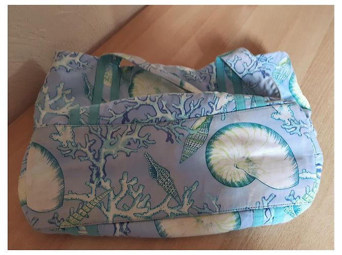 Autre Marque MANUEL CANOVAS Handtasche Weiß Hellgrün Hellblau Stoff - Ansicht 3