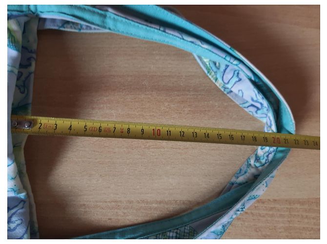 Autre Marque MANUEL CANOVAS Handtasche Weiß Hellgrün Hellblau Stoff - Ansicht 8