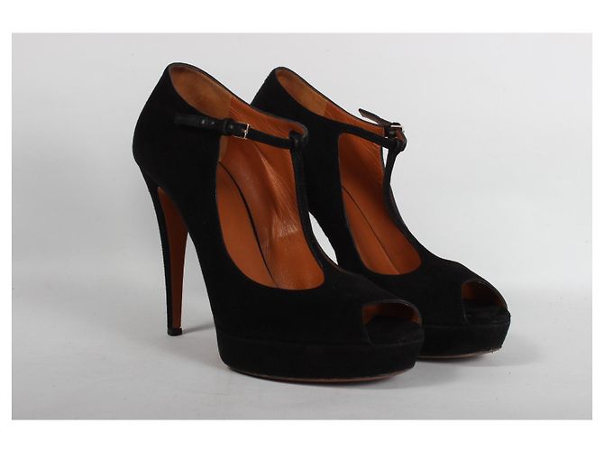 Sandali Gucci in scamosciato nero - vista 3