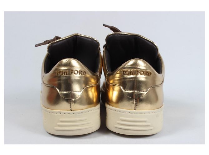 Baskets Tom Ford Cuir Doré Taille 39 - vue 10