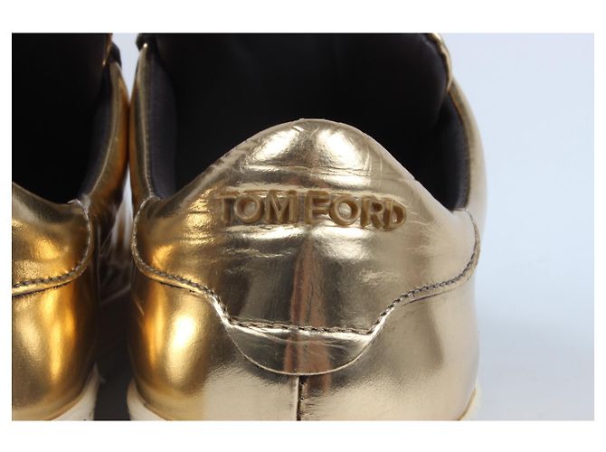 Baskets Tom Ford Cuir Doré Taille 39 - vue 11