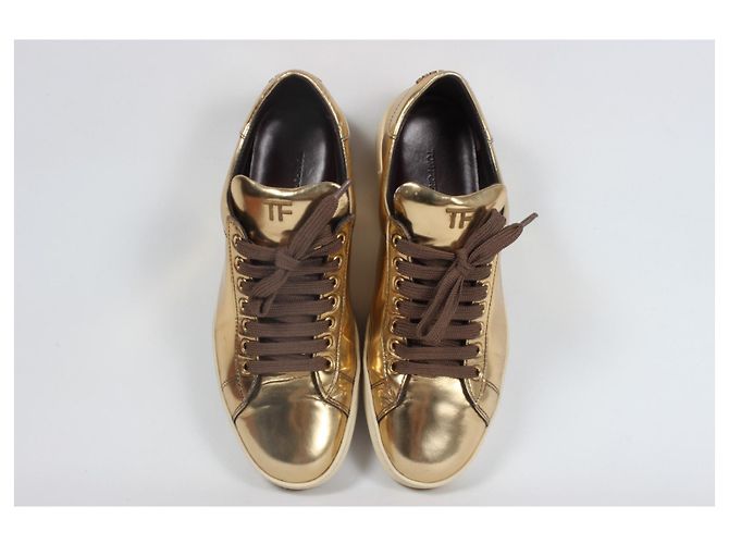 Baskets Tom Ford Cuir Doré Taille 39 - vue 12