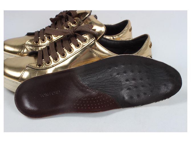 Baskets Tom Ford Cuir Doré Taille 39 - vue 18