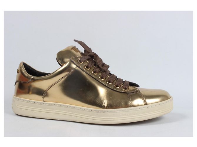 Baskets Tom Ford Cuir Doré Taille 39 - vue 19