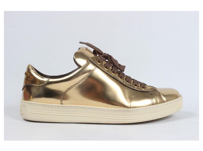 Baskets Tom Ford Cuir Doré Taille 39 - vue 2