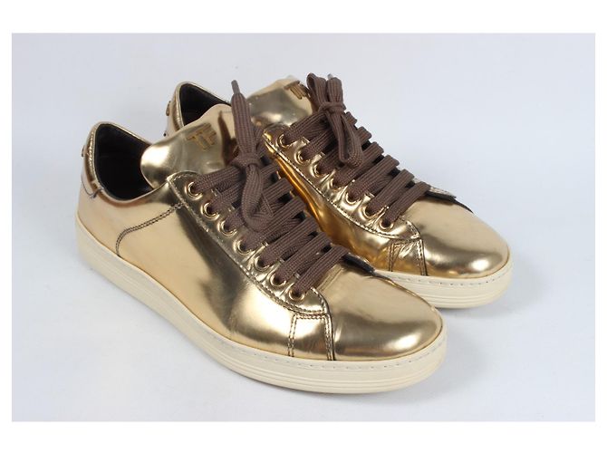 Baskets Tom Ford Cuir Doré Taille 39 - vue 3