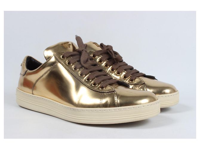 Baskets Tom Ford Cuir Doré Taille 39 - vue 4