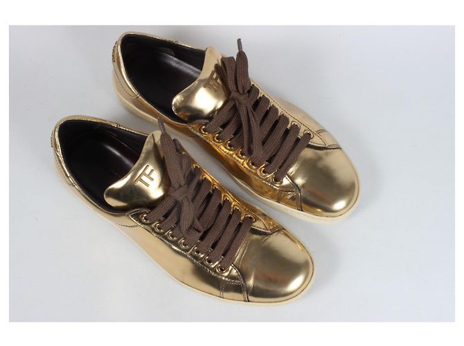 Baskets Tom Ford Cuir Doré Taille 39 - vue 5