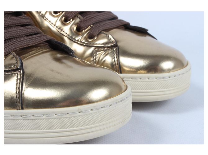 Baskets Tom Ford Cuir Doré Taille 39 - vue 7