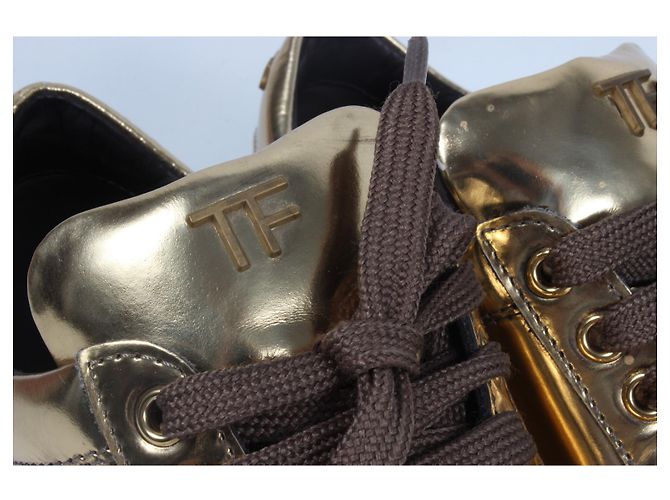 Baskets Tom Ford Cuir Doré Taille 39 - vue 8