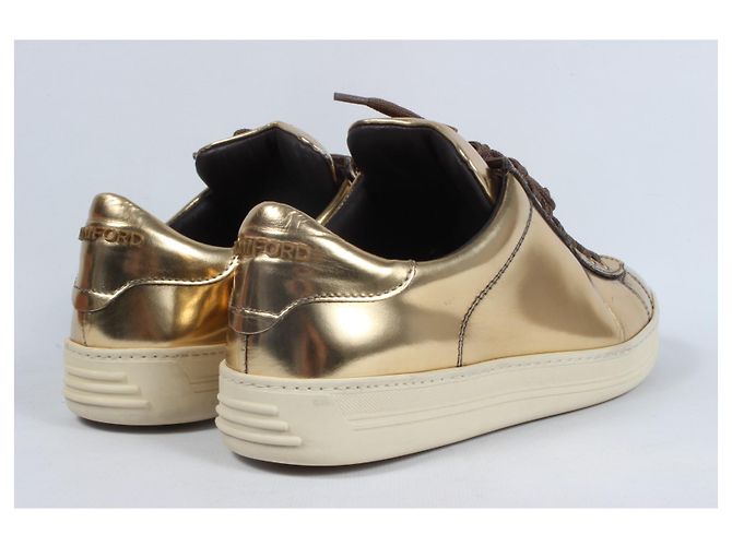 Baskets Tom Ford Cuir Doré Taille 39 - vue 9