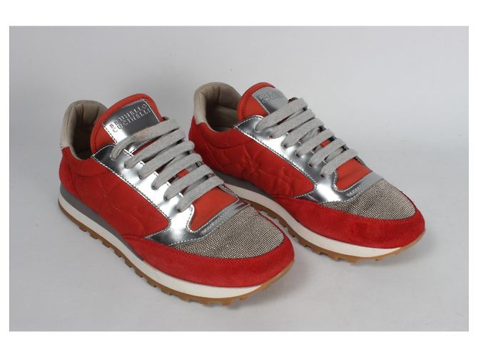 Sneakers Brunello Cucinelli. Argento Rosso Grigio - vista 2