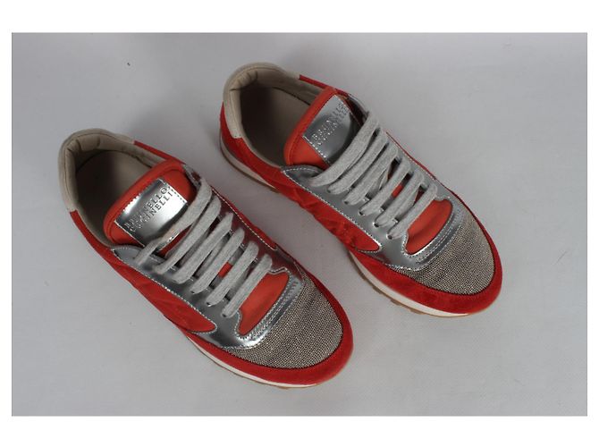 Sneakers Brunello Cucinelli. Argento Rosso Grigio - vista 3