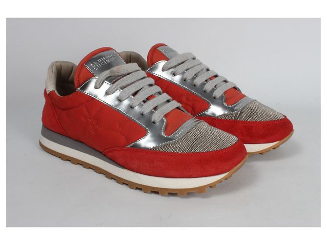 Sneakers Brunello Cucinelli. Argento Rosso Grigio - vista 4