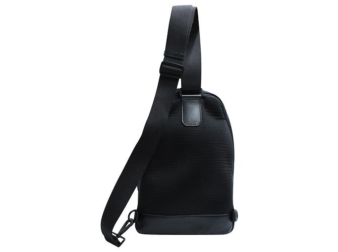 Borsa Monospalla Berluti in Nylon e Pelle Nera - vista 2
