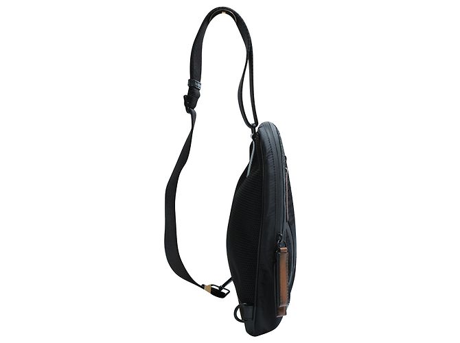 Borsa Monospalla Berluti in Nylon e Pelle Nera - vista 3