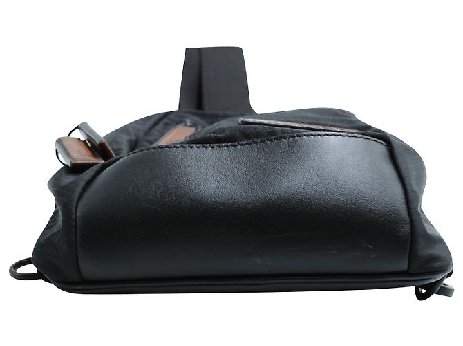 Borsa Monospalla Berluti in Nylon e Pelle Nera - vista 4