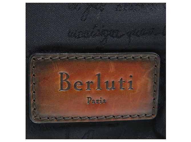 Borsa Monospalla Berluti in Nylon e Pelle Nera - vista 7