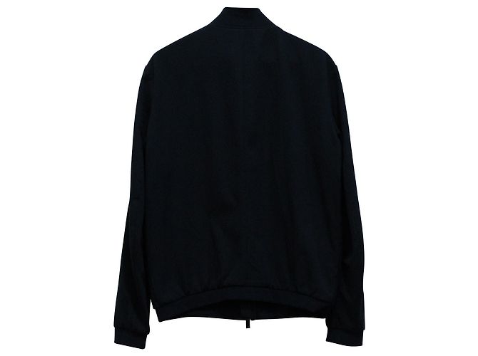 Bomber Armani Seersucker in cotone blu navy - vista 2