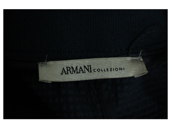 Bomber Armani Seersucker in cotone blu navy - vista 3