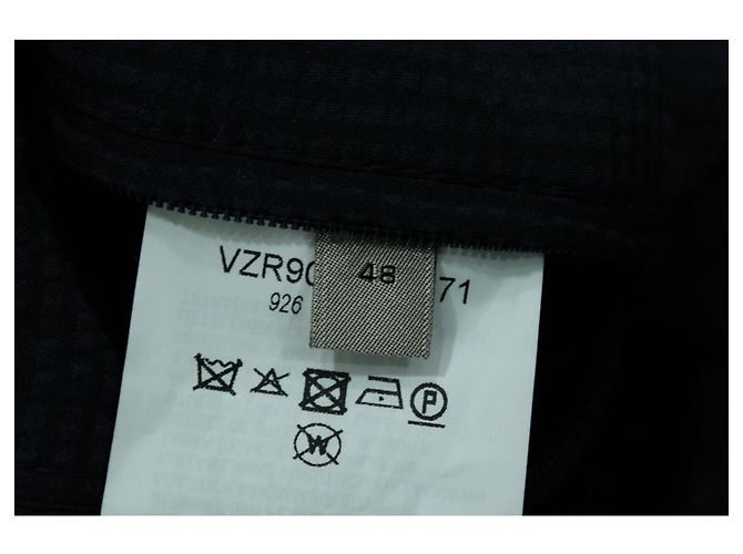 Bomber Armani Seersucker in cotone blu navy - vista 4