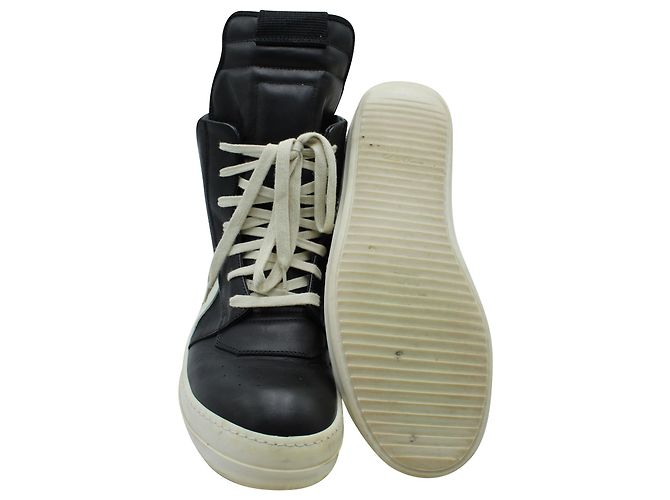 Sneakers Rick Owens Geobasket in pelle nera - vista 5
