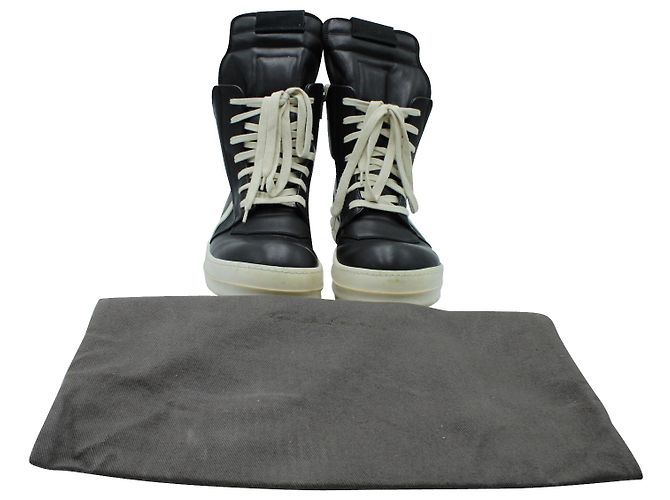 Sneakers Rick Owens Geobasket in pelle nera - vista 8