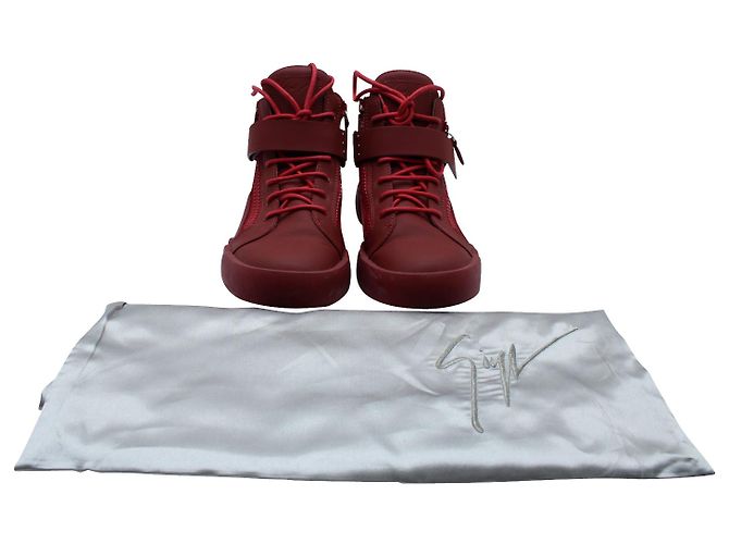 Baskets Montantes Giuseppe Zanotti en Cuir Rouge - vue 7