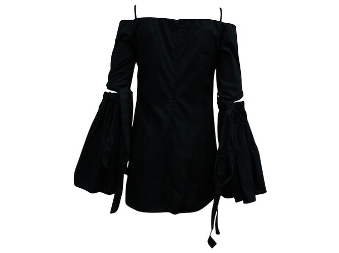Mini abito Ellery con spalle scoperte in cotone nero - vista 2