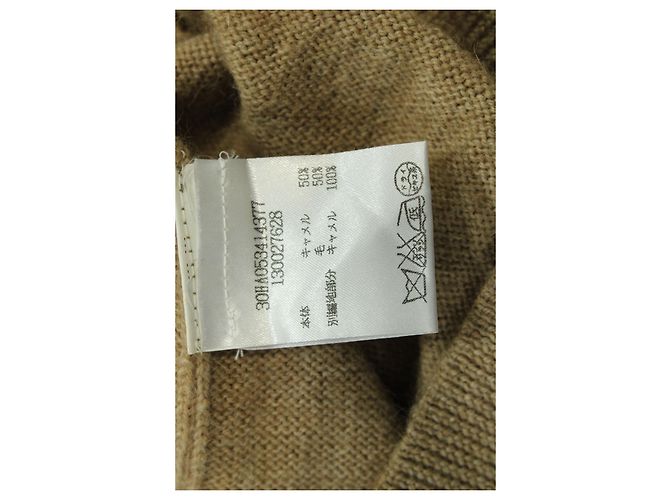 Maison Martin Margiela Maison Margiela Sweat col V avec coudière en laine marron - vue 4