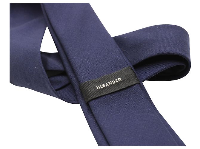 Cravatta a punta Jil Sander in lana blu navy - vista 3
