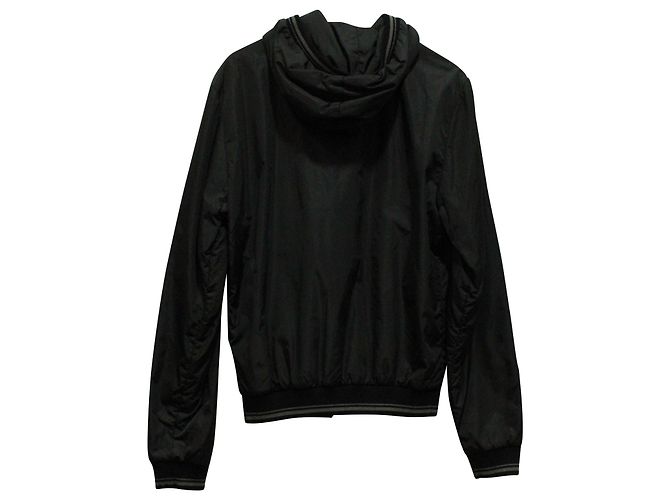 Jaqueta Bomber com capuz Dolce & Gabbana em poliamida preta Preto - vista 2