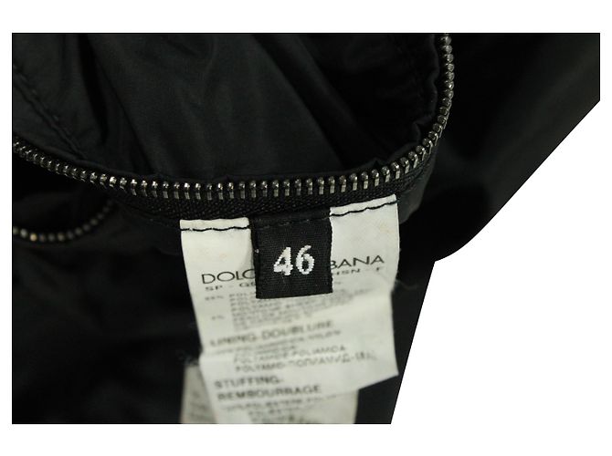 Jaqueta Bomber com capuz Dolce & Gabbana em poliamida preta Preto - vista 4